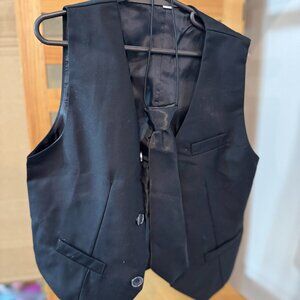 Boys Black Dress Vest & Tie Set | Size 140 (10Y)